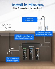 Waterdrop TSB 3-Stage Under Sink Water Filter System with Fauct, Extra 10PP