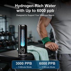 Portable Hydrogen Water Bottle Generator – Up to 6000 PPB H2 Molecular Hydrogen