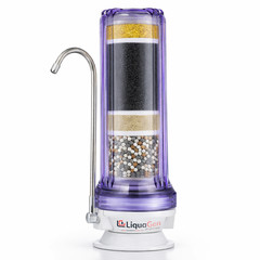 LiquaGen Countertop Drinking Water Filter- PFAS- Nitrate- Carbon-Alkaline-KDF 55