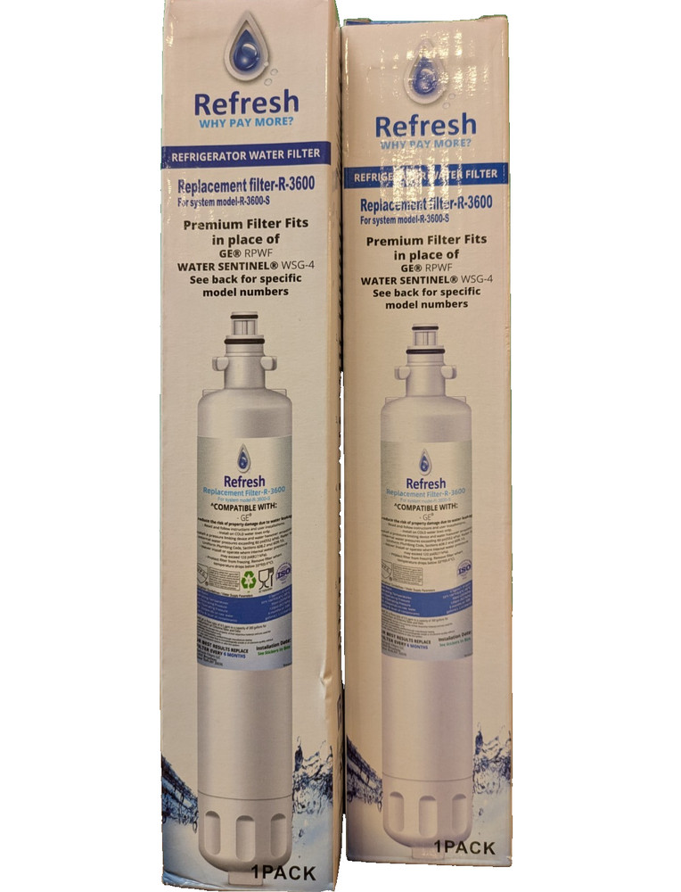 2 PACK WATER FILTER FITS GE RPWF, RPWF1063 WATER SENTINEL WSG-4 FACTORY SEALED