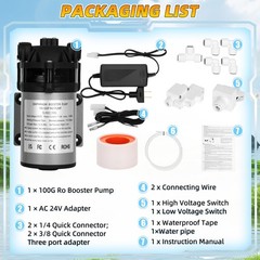 100G RO Booster Pump Kit 1/4,Bring The High-Voltage and Low-Voltage Switches NEW