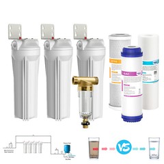 10 Inch Whole House Water Filter Housing System 10″ x2.5″ Sediment Carbon Filter