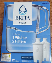 Brita Champlain White 10-Cup Water Filter Pitcher + 2 Filters