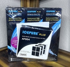 Lot of 3 New IcePure Plus Refrigerator Water Filter RWF4700BC & 3 Carbon Filters