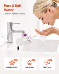 VEVOR Skincare Water Filter Bathroom Sink Faucet Purifier for Skin Pink + Gold