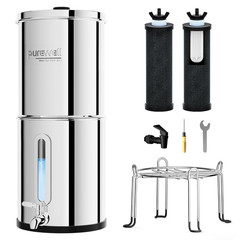2.25G Gravity Water Filter System with Water Level Window, 3-Stage 0.01Μm Ultra-