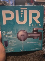 NEW PUR Plus Metallic Gray Horizontal Faucet Mount Water Filter System – PFM400H