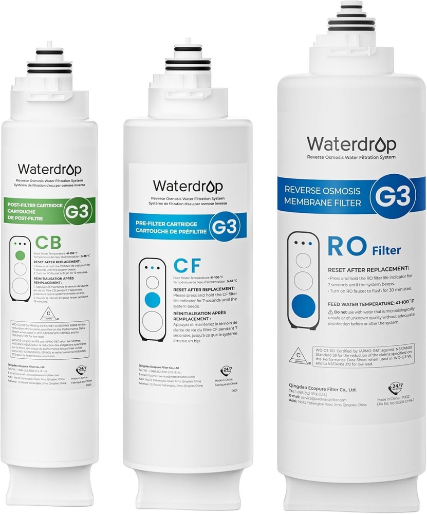 G3-CFCBRO Filter, Replacement for G3-W 400 GPD Reverse Osmosis System, Pack of