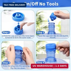5 Gallon Water Jug Cap, 3 Pack Reusable Silicone Caps, Fits Most 2-5 Gallon Wate