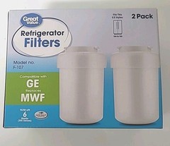 Great Value Two Refrigerator Filters Fits GE MWF & Kenmore