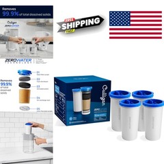 4 Pack Water Filter with ZeroWater Technology Reduces Lead Chlorine and Mercury