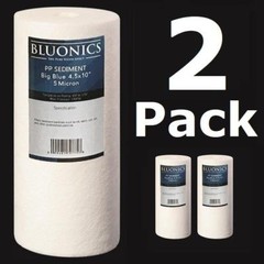 Bluonics 2-PK 10 x 4.5″ (5 Micron) Sediment Whole House Water Filters Iron Rust