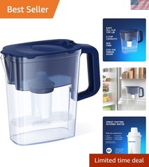 Eco-Friendly 5-Cup Water Filter Pitcher – Dark Blue with Long-Lasting B15 Filter