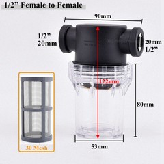 Water Pump Filter Inline Mesh Strainer 1/2″ 3/4″ 1″ BSP Female 30 – 200 Mesh
