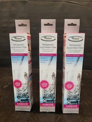 Set of 3 Genuine Whirlpool Refrigerator Ice Water Filters PUR 4396508