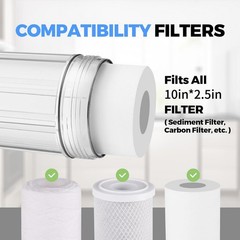 Whole House Water Filter Housing 3/4″ NPT Brass For 10″ x 2.5″ Sediment Carbon