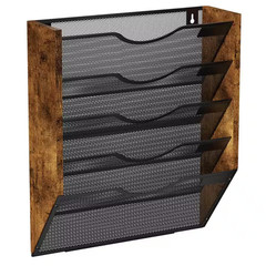 14.3 In. X 4.9 In. Rustic Brown Hanging Mails Folders Papers Magazine Photo Albu