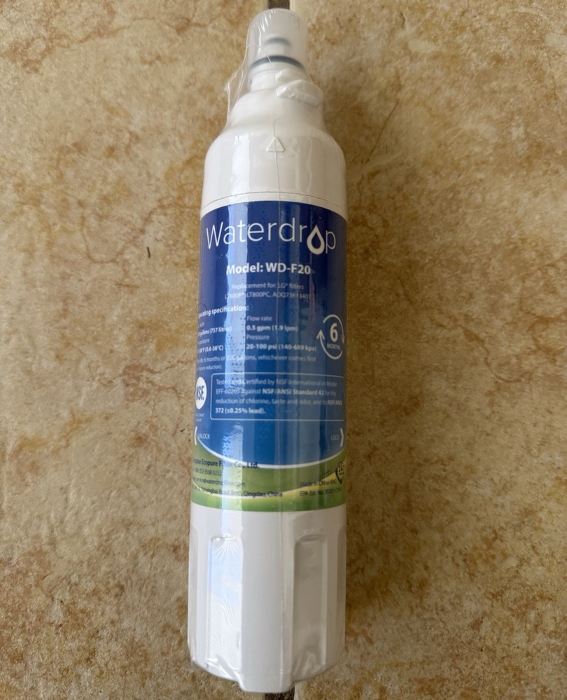 BRAND NEW SEALED! WaterDrop WD-F20 LG Refrigerator Water Filter LT800P LT800PC