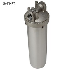 304 Stainless Steel Heavy Duty Water Filter Housing for 10″L cartridges 3/4″NPT