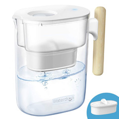 Water Filter Pitcher 200-Gallon Long-Life, Chubby 10-Cups Certified BPA Free