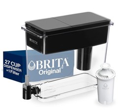 Brita UltraMax 27-Cup Water Dispenser Black BPA-Free w/ Standard Filter