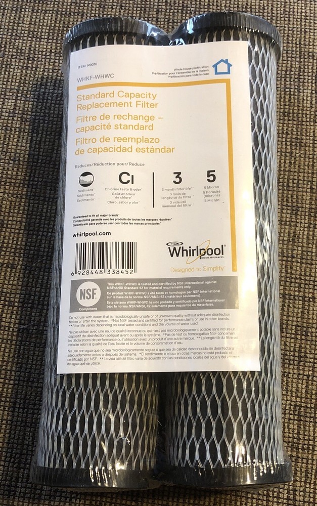 Whirlpool Carbon Water Filters 149010 Standard Capacity WHKF-WHWC 2 Piece