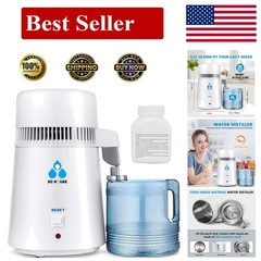 Water Distiller, 1.1 Gal Distilled Water Machine, 750W Pure Water Distilling W/B
