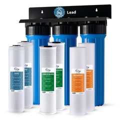 iSpring WGB32B-PB 3-Stage Whole House Filter, 99% Lead Removal, w/ Filter Pack