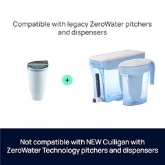 ZeroWater Official Replacement Filter – 5-Stage 0 TDS Water 4-Pack, White