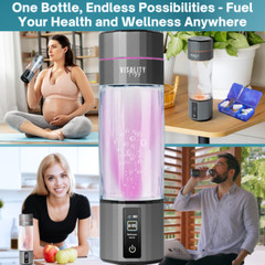 2 Pack Portable Hydrogen Water Bottle Generator 6K+ PPB SPE/PEM USB Rechargeable