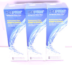 3 Pack ICEPURE Refrigerator Water Ice Maker Filters RWF4200A Replacement