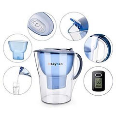 Hskyhan Alkaline Water Filter Pitcher 3.5L 7-Stage pH 8-10 BPA Free W/2 Filters