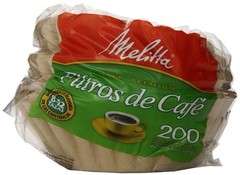 Melitta 8-12 Cup Basket Coffee Filters, Unbleached Natural Brown, 200 Count