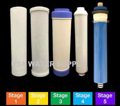 Reverse Osmosis Replacement Filter Set RO Cartridges 5 pcs w/ 50 GPD Membrane