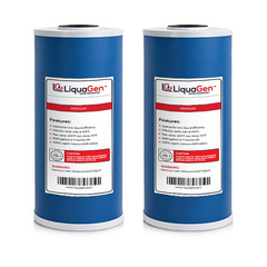 LiquaGen 4.5″x10″ GAC UDF Carbon Water Filter Big Blue 2, 4,6 Pack Replacement