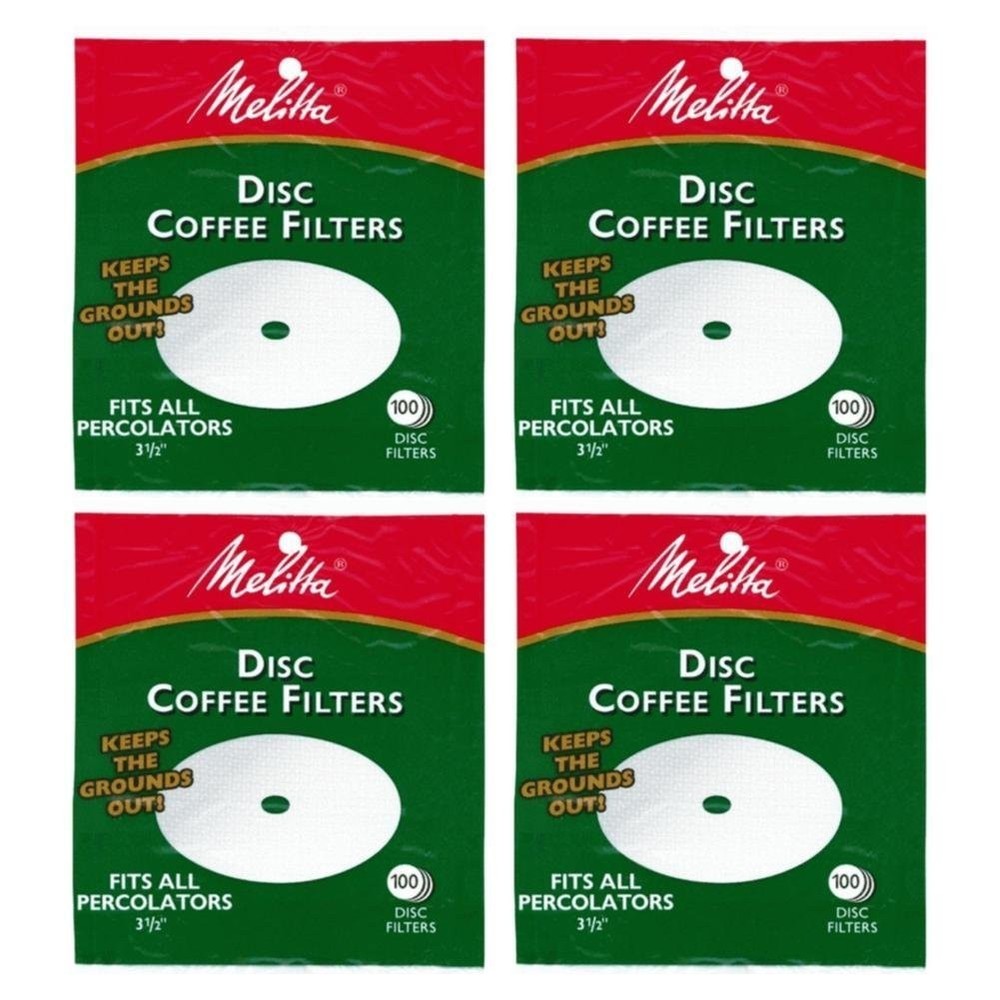 Melitta 3.5 Inch White Disc Coffee Filters (Pack 100 Count of 4),