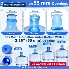 5 Gallon Water Jug Cap, 3 Pack Reusable Silicone Caps, Fits Most 2-5 Gallon Wate