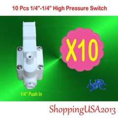 10 Pcs 1/4″ High Pressure Switch For Pump RO Water Filters Reverse Osmosis Parts