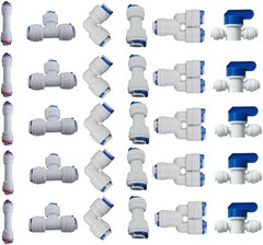 Thermoplastic Quick Connect Water Tube Fittings – 30 Pack 1/4″ OD Tee Connectors