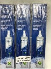 Pureline Refrigerator Water Filter PL-600 Whirlpool Kenmore 4396508 469010 x 3
