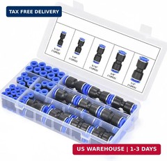 60PCS Quick Connect air Hose Connector, 5/32 1/4/5/16 3/8 1/2 inch Direct Push C