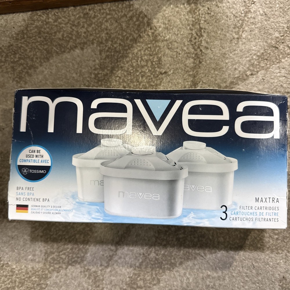 Mavea 3 Pack Maxtra Replacement Water Filters BPA Free White 1001122 SEALED NEW