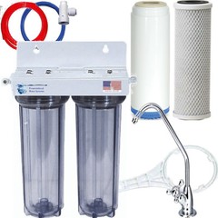 Two Stage Fluoride/Arsenic Chlorine VOC Carbon Water Filter Complete System