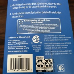 Great Value Water Filtration Tank Replacement Filter: New, Factory Sealed