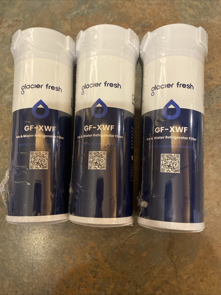 GLACIER FRESH GF-XWF Refrigerator Water Filter Replacement for GE XWF 3 Pack