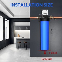 20 Inch Big Blue Whole House Water Filter Housing System 20″ x 4.5″ Carbon Block