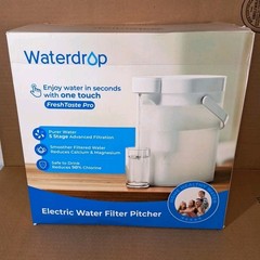 Waterdrop FreshTaste Instant Water Filter Pitcher, Rechargeable Powerful Dispens