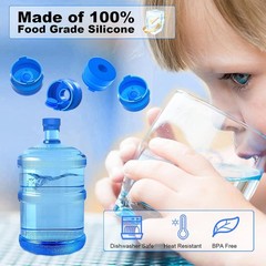 Reusable Food-Grade Silicone Water Jug Caps – 3 Pack for Standard Jugs
