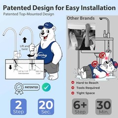 NSF Certified, 75 GPD, Alkaline 6-Stage Reverse Osmosis System, pH+ Remineral…