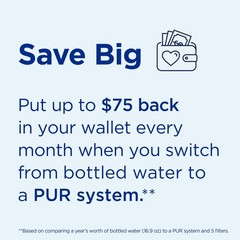 PUR Plus Horizontal Faucet Mount Filtration System One Size, Metallic Grey